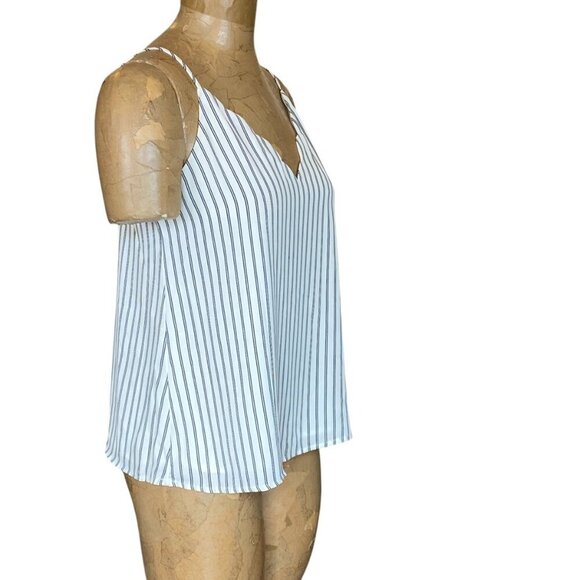 Socialite Camisole Tank Top Striped Scalloped V-Neck Sz S #343D - Picture 4 of 8